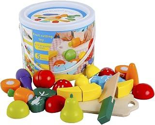 Mumoo Bear Wooden Kitchen Toys Cutting Fruits Vegetables Colorful Pretend Play Baby Puzzle Toys Children Early Educational Magic Stickers