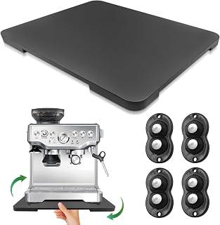 Appliance Sliders for Kitchen Appliances, 360° Rolling Coffee Tray for Countertop, Bamboo Rotation Sliding Tray with Wheels, for Espresso Machine Appliances, Easily from Under The Cabinet 15.7"×13"