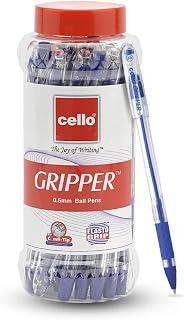 Cello Gripper Ball Pen | Jar of 25 | Blue | Smooth Writing | Exam Pens With Grip | Set for School and Office Stationery | Comfortable Writing