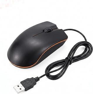 Ergonomic Wired Mouse - USB Computer Mouse for Right or Left Hand, Durable Clicks for PC, Laptop, Desktop, Chromebook, Notebook (Black)