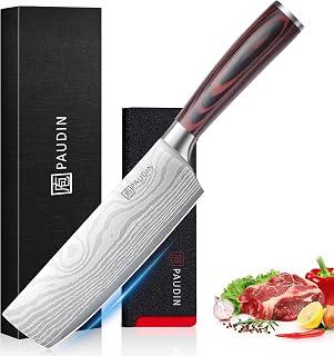 PAUDIN Nakiri Knife,7" Razor Sharp Meat Cleaver and Vegetable Kitchen Knife