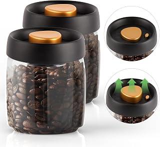 عرض حصري على Tazweeq 2 Pack Glass Kitchen Storage Jars, Coffee Vacuum Container Jars - عروض أمازون السعودية