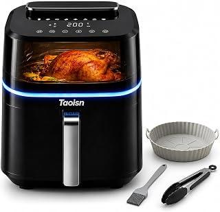 7L Digital Air Fryer with App Control &amp; Water Spray, 1800W Large Capacity, Tri-Color Temperature Light, Viewing Window, Free Silicone Tray &amp; Tongs and Oil Brush