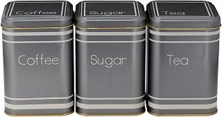 عرض حصري على AlSaif Set of 3 Airtight Kitchen Canister with Lids, Coffee, Tea, Sugar Metal Containers,Color : multicolor - عروض أمازون السعودية