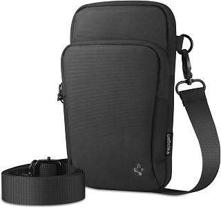 عرض حصري على Spigen Dynamic Shield Cross Body Shoulder Travel Bag [Lightweight] [Ergonomic Adjustable Strap] Smart Phone Holder Pouch for Hiking, Biking and Running - Black - عروض أمازون السعودية