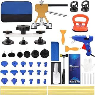 Paintless Dent Repair Kit 52pcs, Car Dent Puller Tool with Adjustable Golden Lifter, Bridge Puller, Suction Cup &amp; Glue Gun for Automobile Body Dent Removal Remover Tools Kit