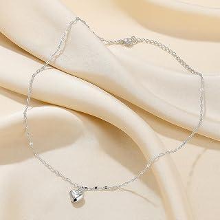 عرض حصري على Heart Pendant Chain Necklace - Romantic Gold &amp; Silver Dual-Color Fashion Jewelry, Illuminate Your Sweet Style - عروض أمازون السعودية