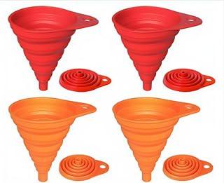 عرض حصري على Kitchen Funnel Set 4 Pack, Small and Large, Kitchen Gadgets Accessories Foldable Silicone Collapsible Funnels for Filling Water Bottle Liquid Transfer Food Grade(Big) - عروض أمازون السعودية