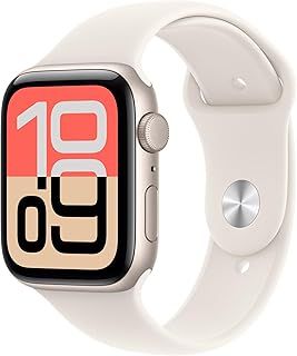 Exclusive Deal on Apple Watch SE 3 GPS 44mm Smartwatch with Starlight Aluminium Case with Starlight Sport Band S/M. Fitness and Sleep Trackers, Heart Rate Monitor, Always-On Display, Water Resistant - Amazon KSA Deals