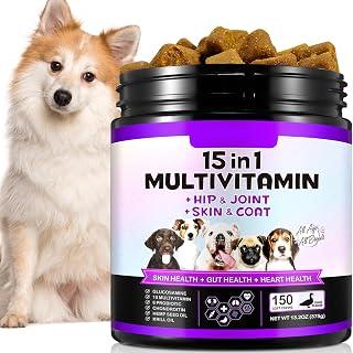عرض حصري على 15-in-1 Dog Multivitamin Supplements with Glucosamine &amp; Probiotics，Natural Daily Vitamins Chews for Dogs,Pet Health Support-Skin-Immunity-Gut Digestion-Joint-Heart,150 Pcs-Duck Flavor - عروض أمازون السعودية