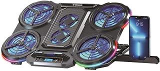 ICE-08 Gaming Laptop Cooling Pad RGB - 6 Silent Fans (4x120mm+2x80mm) - 6-Speed by Screen Control - 5 Adjustable Angle - 2 USB Ports - With Phone Holder &amp; Anti-Slip Holder for 15.6"-17.5" - Amazon Egypt Deals
