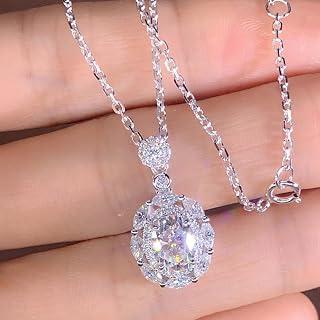 عرض حصري على Cubic Zirconia Silver Necklace for Women Trendy Fashion Accessories Bridal Prom Jewelry Gift - عروض أمازون السعودية