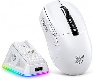 Exclusive Deal on DM07 RGB Gaming Mouse, Tri-Mode Wired &amp; Wireless Connectivity, 1000Hz Polling Rate, Ergonomic Design for PC &amp; Laptop Gaming – White - Amazon Egypt Deals