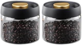 عرض حصري على Paporich 2 Pcs Coffee Bean Storage Container Airtight, Vacuum Sealing for Jars, Glass Kitchen Storage Jars with Airtight Lid for Coffee Beans &amp; Grounds, Tea, Sugar, Nuts, Spices - عروض أمازون السعودية
