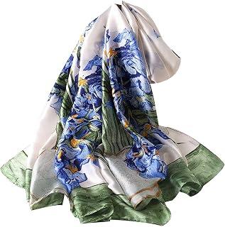 عرض حصري على Blanket Scarf Women Silk Scarf Design Print Female Foulard Hijab Scarfs Summer Lady Shawl Beach Cover-ups Scarves Wraps Neck Headband - عروض أمازون السعودية