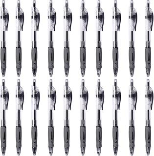 Qiccijoo 20 Pack Retractable Ballpoint Pen，Ultra Long Lasting and Consistent Ink Flow for School，Teacher and Office Supplies Super Soft Grip Ball Point Pen for Smooth Writing（Black）