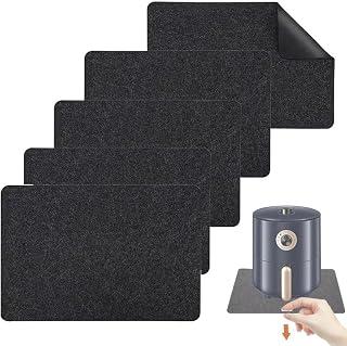 5-Pack Kitchen Appliance Mat Set, 43x30cm Heat-Resistant Counter Protectors, Anti-Slip Silicone Pads for Air Fryer and Small Appliances,oven anti slip insulation pad,Grey