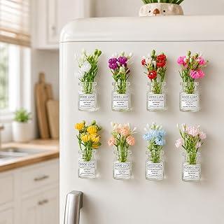 Exclusive Deal on 8 Pcs Flower Fridge Magnets, Cute Glow in Dark Glass Bottle Magnetic, Mini Floarl Vase Refrigerator Decor for Locker Whiteboard Office Cabinet Kitchen Luminous Display Accessories - Amazon KSA Deals