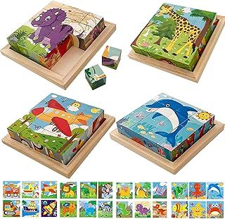 عرض حصري على Kids Wooden Jigsaw Puzzles, 24 Designs with Storage Tray, Educational Montessori Toys for 3-6 Year Old Boys &amp; Girls, Fine Motor Skill Development - عروض أمازون السعودية