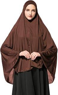 Long section Solid color Hijab Prayer service NJGV Women's Prayer Khimar Ready to Wear Long Hijab with Under Scarf