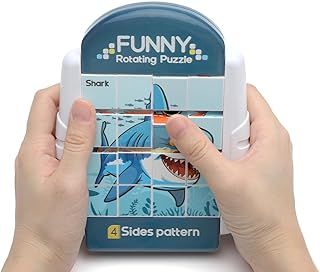 عرض حصري على Rotating 3-D Puzzle, Rotating Puzzle Toy with 16 Pieces Small Cubes, Puzzle for Children on Airplane and Car Driving Activity, Gifts for Boys and Girls (Sea Life) - عروض أمازون السعودية