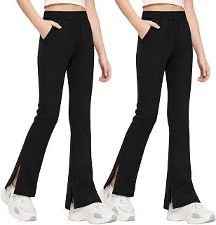عرض حصري على Girls Flared Leggings with Pockets, 2 Pack, Cotton School Trousers - عروض أمازون السعودية