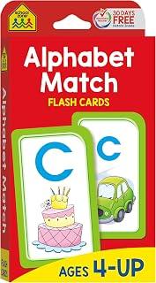 School Zone - Alphabet Match Flash Cards - Ages 4 and Up, Preschool to Kindergarten, ABC's, Letters, Matching, Beginning Sounds, Letter-Picture Recognition, and More