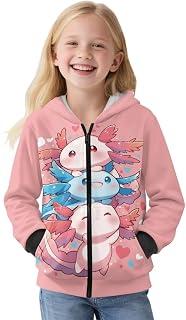 عرض حصري على Girls Zip Up Hoodies for Kids Fleece Lined Hooded Sweatshirt Long Sleeve Fall Jacket Warm Winter Clothes Size 6-16 - عروض أمازون السعودية
