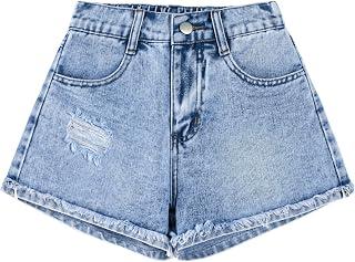 عرض حصري على Girls Denim Shorts Cute Graphic Raw Hem Ripped Jean Shorts with Pocket - عروض أمازون السعودية