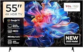 TCL 55-Inch 55P6K LED 4K UHD HDR Smart TV |Google TV, 60Hz, HDR 10, AiPQ Processor, Dolby Audio, MEMC, HDMI 2.1, Bluetooth 5.2, WiFi 5, Bezel-less Design, (55P6K - 2025 Model)