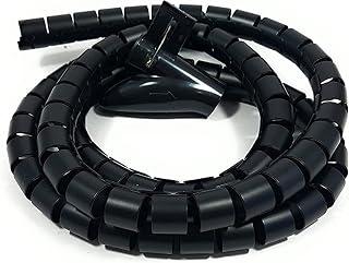 Spiral Wrapping Band Tool Kit Flexible Cable Tidy Organizer Tube Wire Wrap Cable Cover Protector Cord Organizer For Pc TV Computer Ideal For Use In Home Office (2m, black)