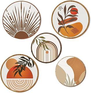 عرض حصري على NALACAL 5 Pcs Boho Wall Art Decor, Wooden Living Room Wall Decor Bohemian Wall Hanging Decor Farmhouse Geometric Hanging Decor 10'' and 8'' Aesthetic Wood Minimalist Wall Art for Apartment Bedroom - عروض أمازون السعودية