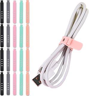 Exclusive Deal on Bowiemall Adjustable Cord Organizer 20Pcs Cable Ties Cable Management Cord Straps ReusableCable Management Wire Straps for Home Office Data Centers USB Desk Electronics Accessories Organizing - Amazon Egypt Deals