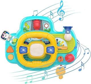 Baby Steering Wheel Toy, Simulation Driving Learning Educational Toys, Toddler Steering Interactive Learning, Universal Detachable Baby Learning Toy for 18+ Months Boys Girls (Blue)