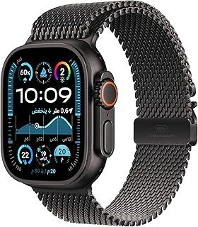 عرض حصري على Apple Watch Ultra 2 GPS + Cellular 49mm Smartwatch, Sports Watch with Black Rugged Titanium Case with Black Milanese Loop - L. Fitness Tracker, Precision GPS, Extra-Long Battery Life, Carbon Neutral - عروض أمازون السعودية