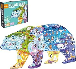 عرض حصري على Andanna Polar Bear Floor Puzzle for Kids Ages 3-5,Animal Shape Floor Puzzles for Girls Boys Gifts, Floor Puzzle Preschool Toys, Christmas and Birthday Gifts for Boys and Girls(Polar Bear) - عروض أمازون السعودية