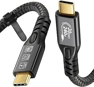 عرض حصري على Usb C Cable 3.2 Gen 2x2 20gbps,4k@60hz Uhd Video 5a/240w Pd3.1 Fast Charge Cord, Type C Cable with E-Marker for Thunderbolt 3/4 Macbook Pro/Samsung Galaxy/Pixel/Dell Monitor Etc (0.5m) - عروض أمازون السعودية