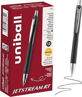 Uni-Ball Jetstream RT 12 Pack, 1.0mm Bold Black, Wirecutter Best Pen, School Pens, Ballpoint Ink Pens - School Supplies, Ballpoint Pen, Colored Pens, Smooth Writing Pens