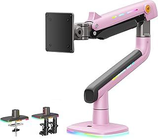 عرض حصري على NB Gaming Monitor Arm or for 32 to 60 Inches Screen, Load up to 20 kg, VESA 75/100, RGB-Light, Heavy Duty, Multi Angle Adjustable, Premium Aluminum, Pink - عروض أمازون السعودية