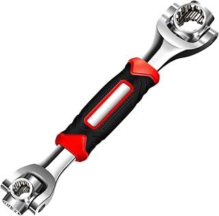 عرض حصري على ALMEKAQUZ 52-in-1 Universal Socket Wrench, 12-Tooth Rounded Design, 360° Rotating Head Multi-Function Spanner, 8-19mm Adjustable Chrome Vanadium Steel Tool for Home, Car, Bicycle Repair - عروض أمازون السعودية