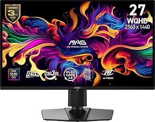 msi MAG 274QP QD-OLED X24 27 Inch 2560 x 1440 (QHD) Gaming Monitor, 240Hz, Adaptive Sync, HDMI, DisplayPort, VESA Mount, Tilt, Height Adjustable, Speaker, 0.03ms, Black
