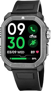 عرض حصري على LOTUS Men's Smartwatch - Black Rubber Smartwatch - Water Resistant 5 ATM - GPS, Voice AI, Music Control, Step and Calorie Counting, Phone 50200/1 Ferro RC - Smartime 2nd Gen - عروض أمازون السعودية