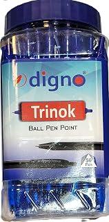 Digno Trinok Ball Pen Point, Blue Ink, 50 Pcs Jar – Smooth Writing Ballpoint Pens for School, Office &amp; Daily Use