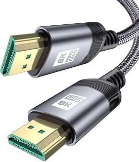 sweguard 8K HDMI Cable 1M, HDMI 2.1 Cable Ultra High Speed 48Gpbs 8K@60Hz, 4K@240Hz/144Hz/120Hz, DTS:X eARC HDR10 HDCP 2.2 &amp; 2.3 Dolby Compatible with Roku TV Xbox HDTV Blu-ray &amp; Monitor