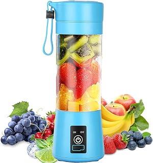 عرض حصري على Portable blender, personal blender, small fruit mixer with 6 blades, electric usb rechargeable juicer cup, fruit mixing machine home,bbq,travel (blue) - عروض أمازون مصر