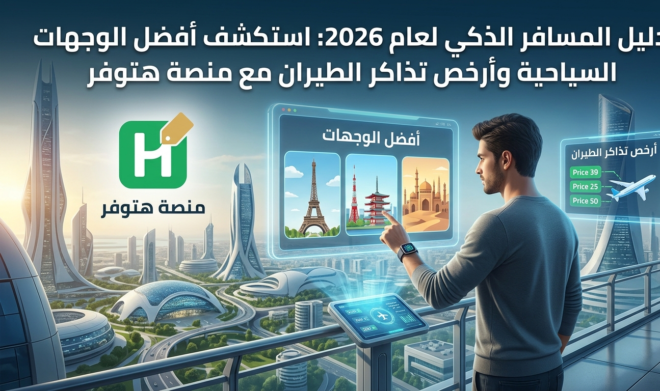 دليل المسافر الذكي لعام 2026: استكشف أفضل الوجهات السياحية وأرخص تذاكر الطيران مع منصة هتوفر