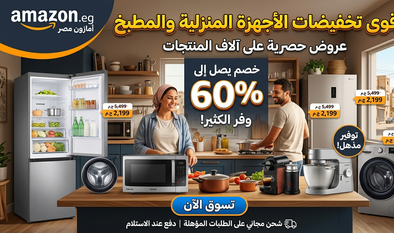 دليل هتوفر لأقوى تخفيضات الأجهزة المنزلية والمطبخ في أمازون مصر 2026