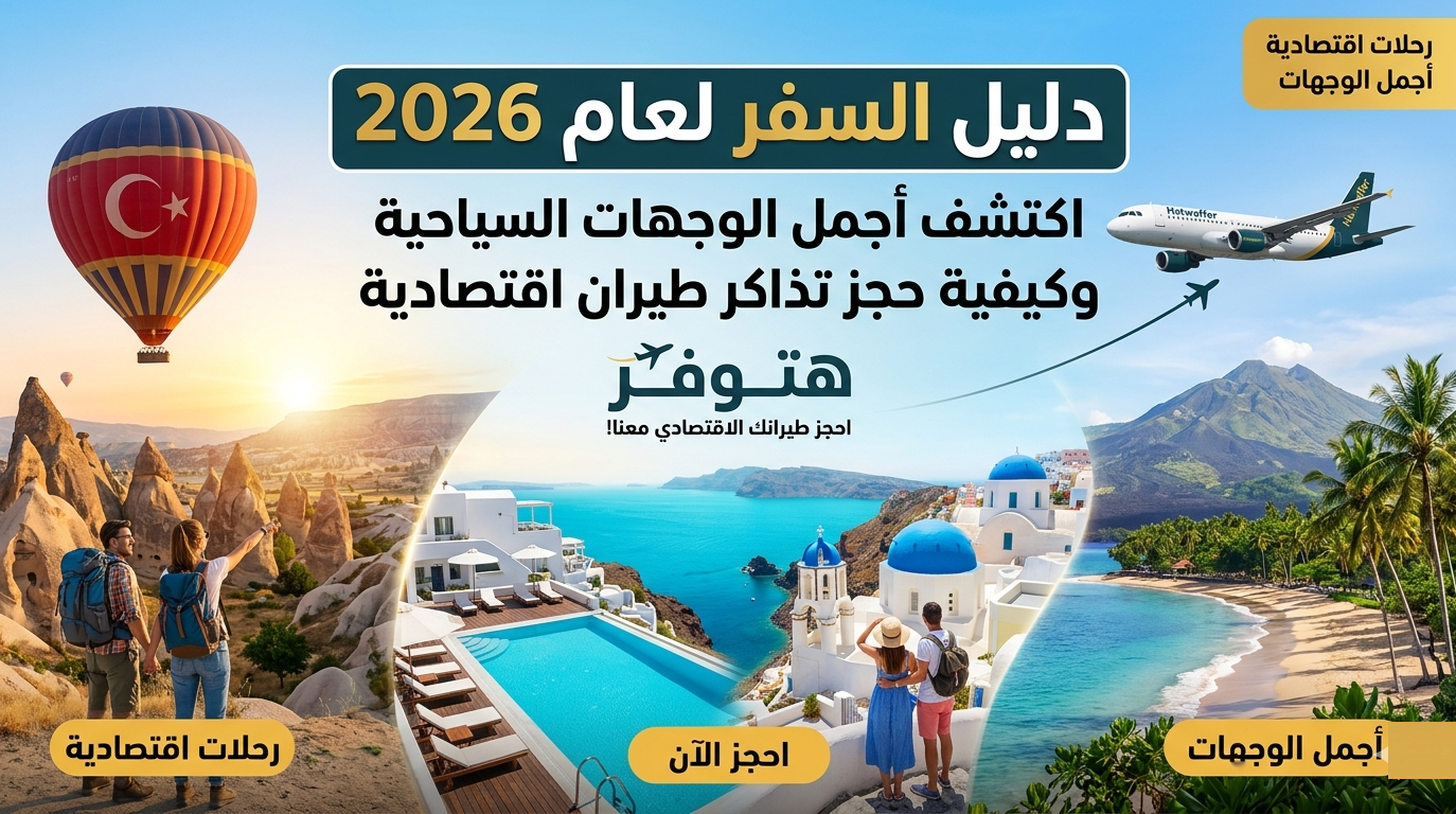 دليل السفر لعام 2026: اكتشف أجمل الوجهات السياحية وكيفية حجز تذاكر طيران اقتصادية عبر “هتوفر”