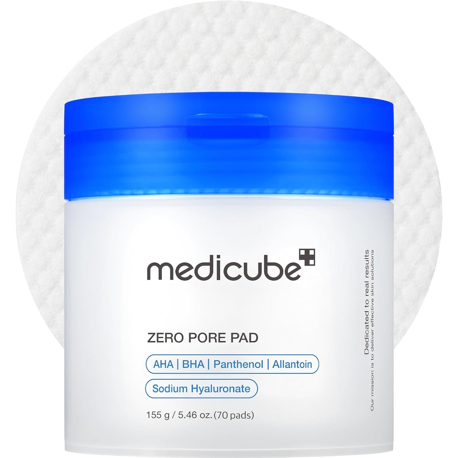  medicube Toner Pads Zero Pore Pad 2.0 | Dual-Textured Facial Pad for Exfoliation and Pore Care with 4.5% AHA Lactic Acid, 0.45% BHA Salicylic Acid