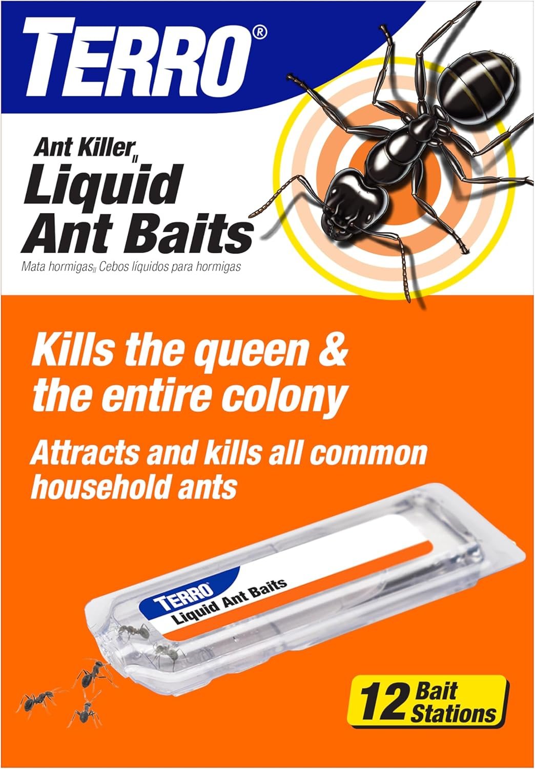  TERRO Ant Killer Bait Stations T300B - Liquid Bait to Eliminate Ants - Bait System - 12 Count Stations for Effective Indoor Ant Control 